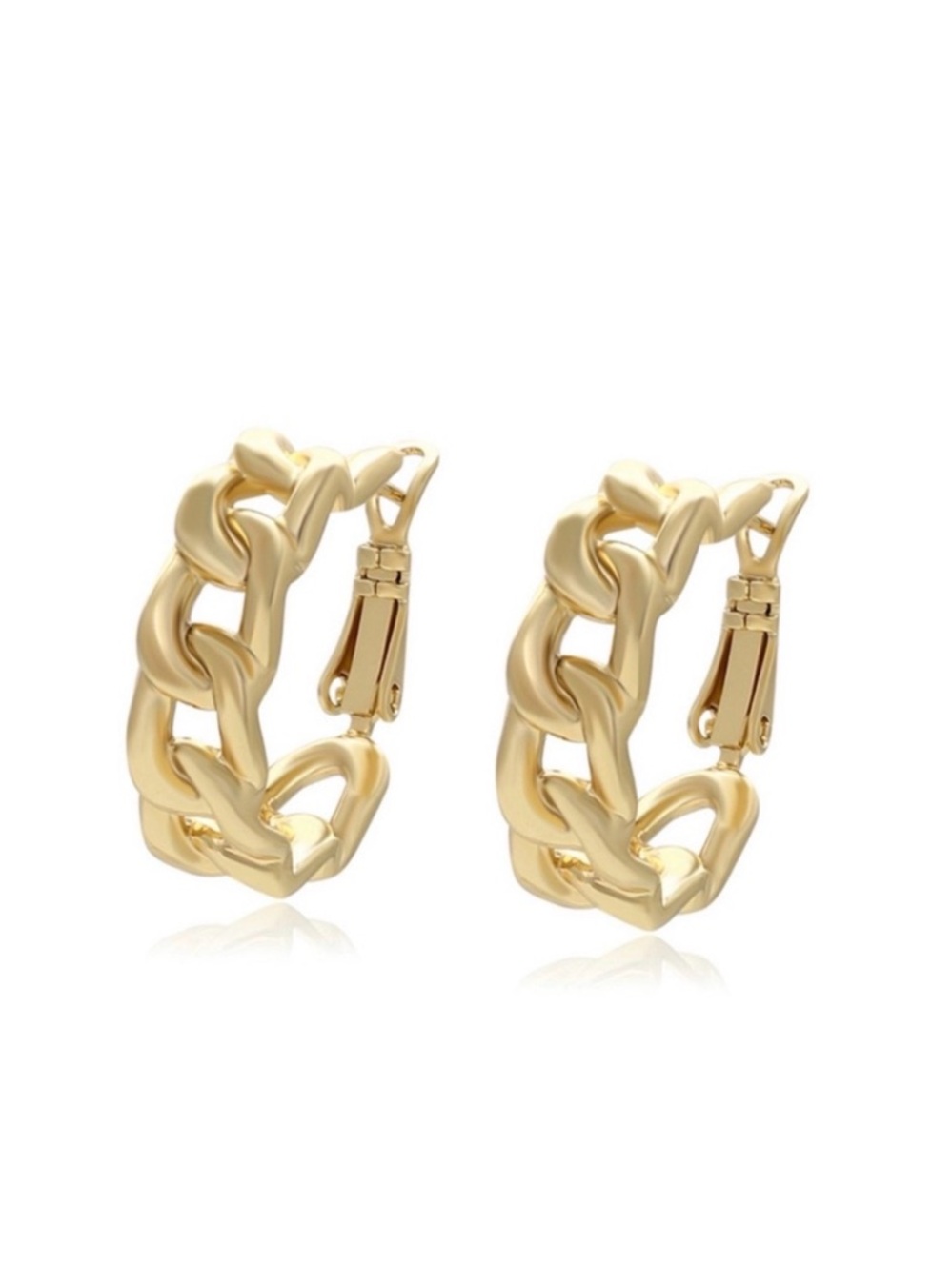 Chain Hoop Earrings | 14K Gold Plated | Luxury Hypoallergenic Jewelry